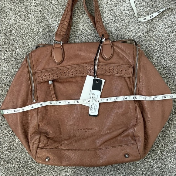 Spacious Liebeskind Berlin Genuine Leather Satchel Camel color - Picture 4 of 12